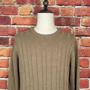 Oscar De La Renta Men's Brown Crew Neck Long Sleeve Pullover Sweater‎ Size L EUC